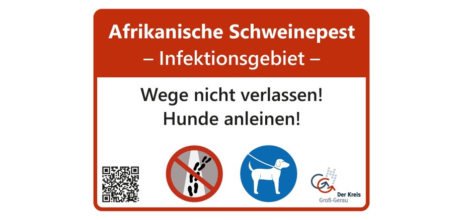 Hinweisschild Afrikanische Schweinepest