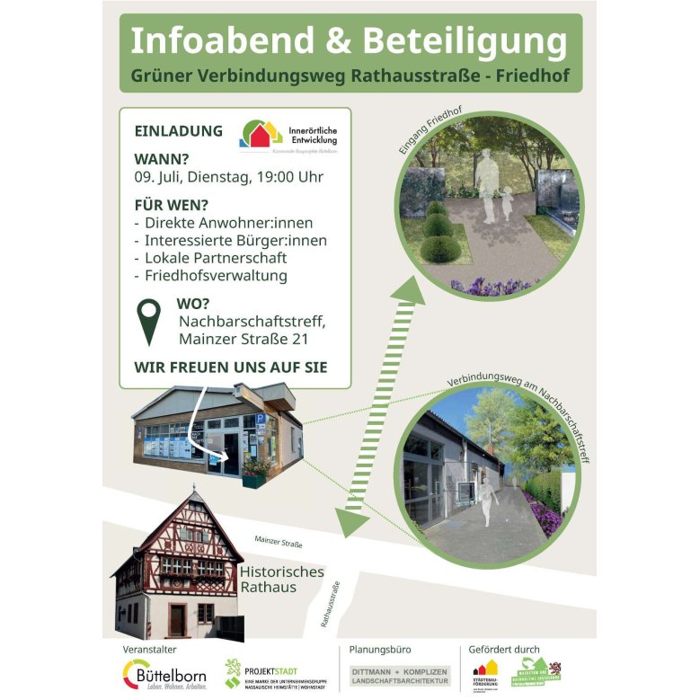 1_Plakat_Einldung Beteilgung Verbindungsweg_Visualisierung_ProjektStadt